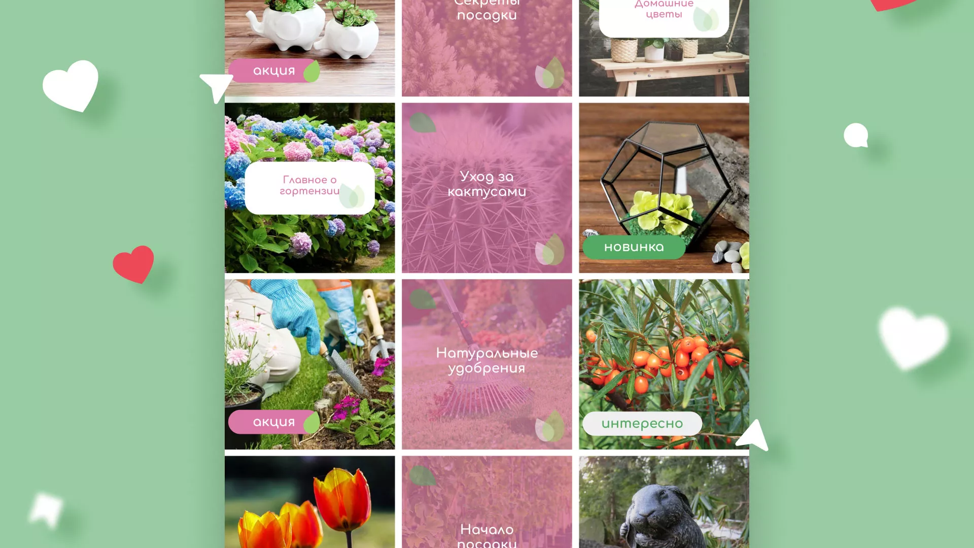 Разработка оформления профиля Instagram для магазина «Floraint» в Сарове