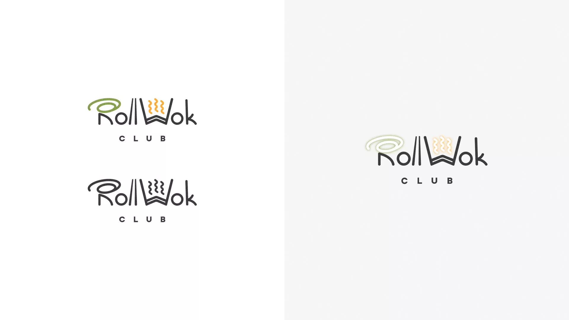 Разработка логотипа и фирменного стиля суши-бара «Roll Wok Club» в Сарове